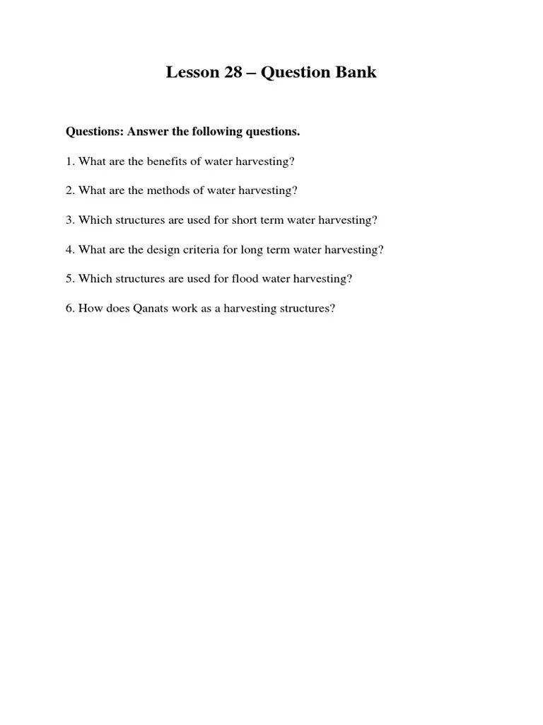 Lesson 28 - Question Bank PDF | PDF