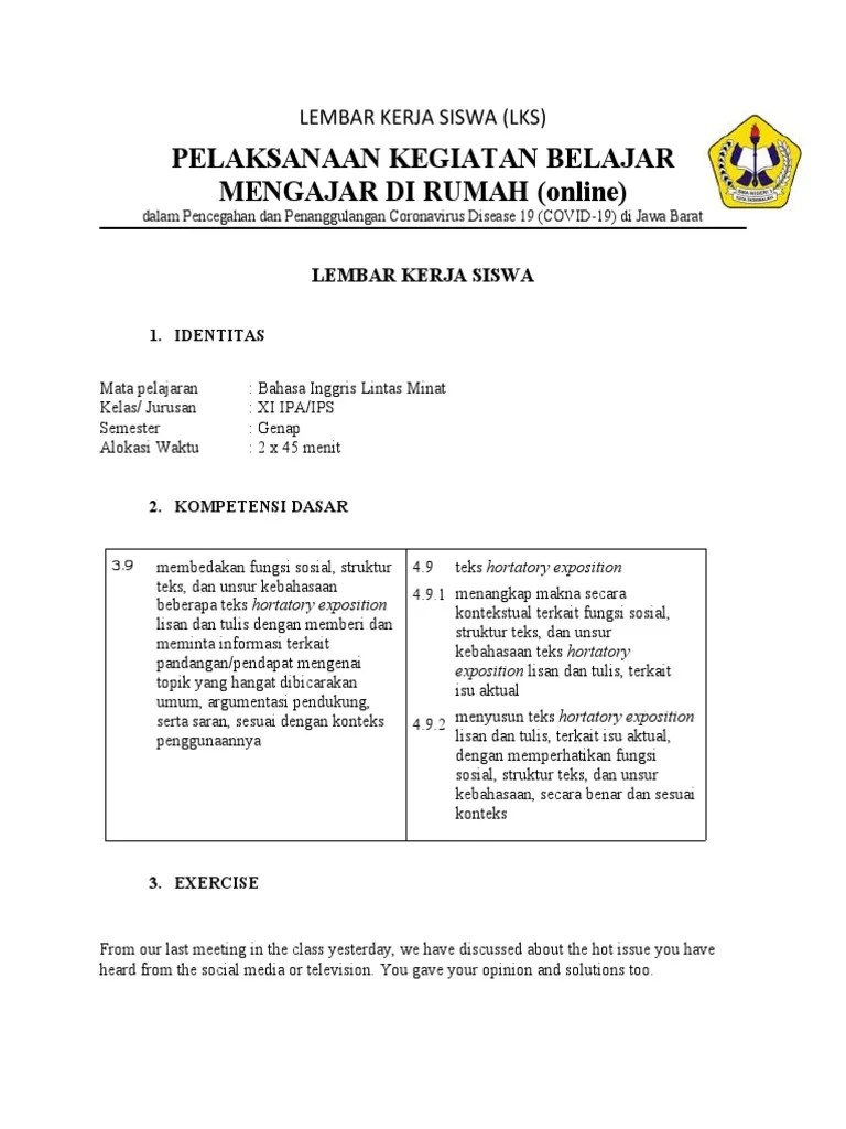 Yang pertama akan kami berikan . Exposition Text Pdf
