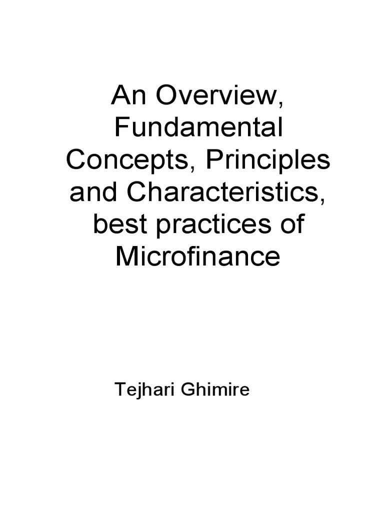 Microfinance 1 Slides PDF | PDF | Microfinance | Loans