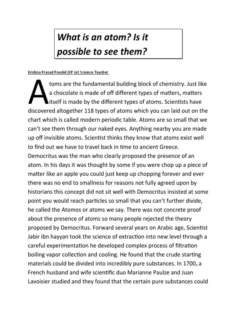 Is It Possible To See Atoms | PDF | Chemical Elements | Atoms