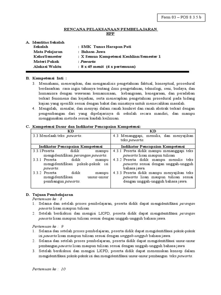 RPP 3 (Pawarta) | PDF