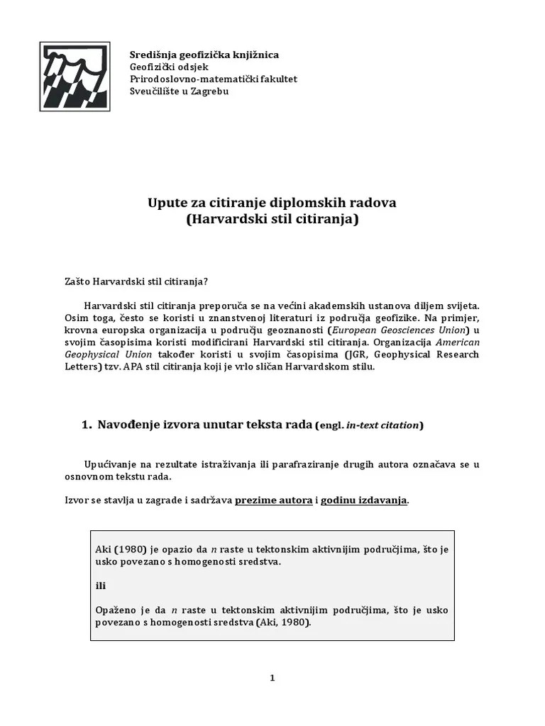 Pravila Za Pisanje Diplomskih Radova | PDF