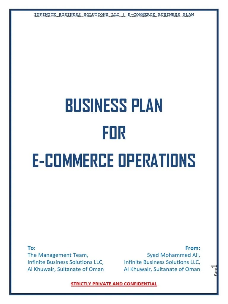 Ecommerce Business Plan PDF | PDF | E Commerce | Online Shopping