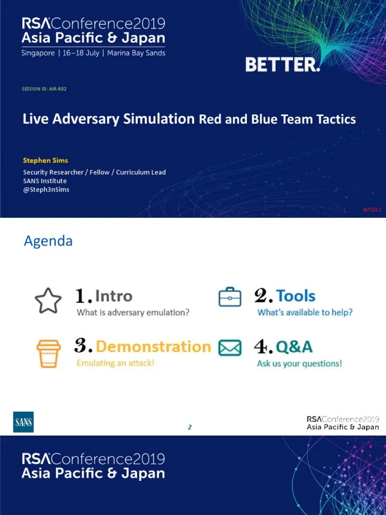 Live Adversary Simulation-Red And Blue Team Tactics | PDF | Penetration Test | Computing
