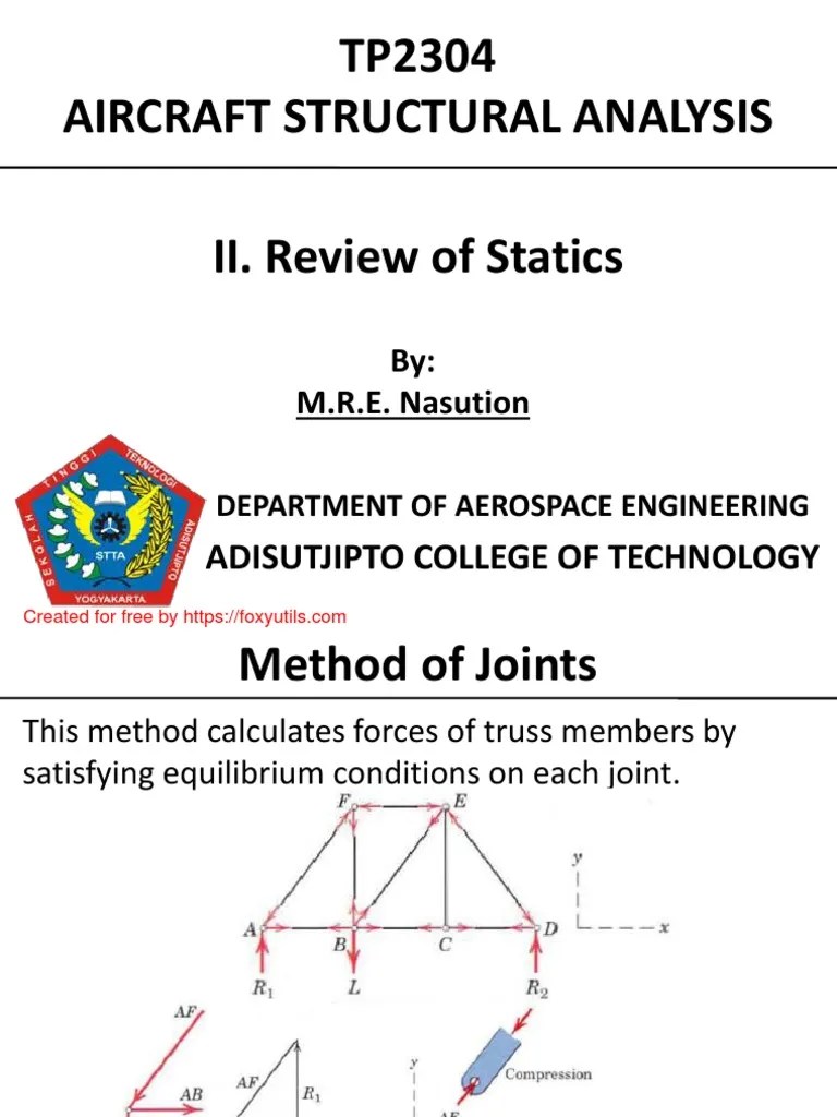 Chapter 2 Review Of Statics PDF | PDF | Structural Analysis ...