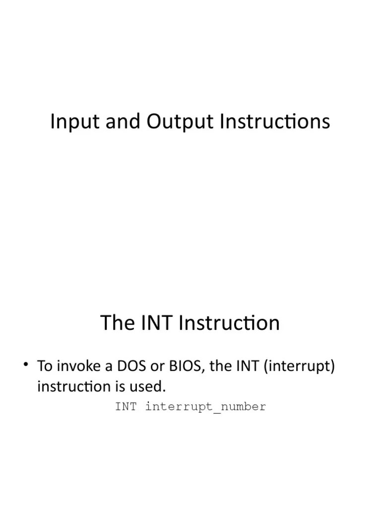 COAL Lec 5 Input Output Instructions - Chap4 | PDF | Input/Output ...