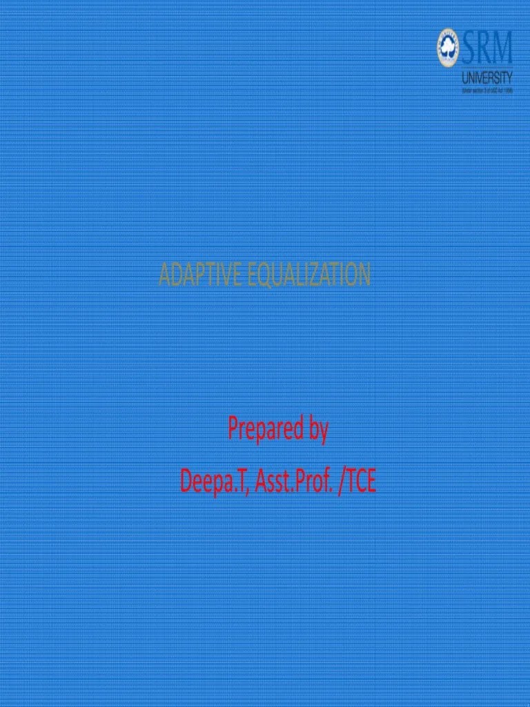 Adaptive Equalizer PDF | PDF | Equalization (Audio) | Filter (Signal Processing)