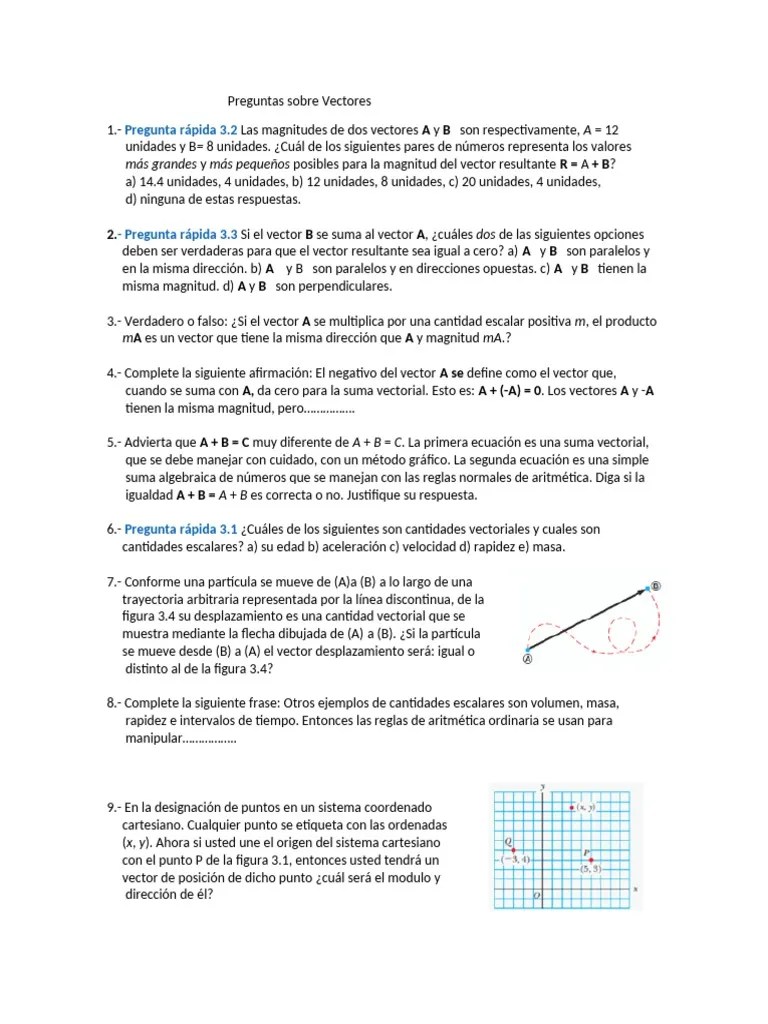 Guia De Vectores | PDF | Vector Euclidiano | Velocidad