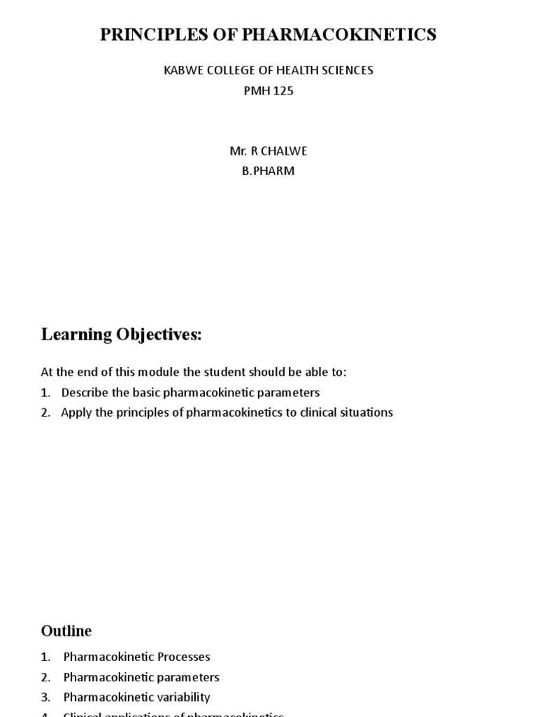 03 - Principles Of Pharmacokinetics | PDF | Pharmacokinetics | Drug Metabolism