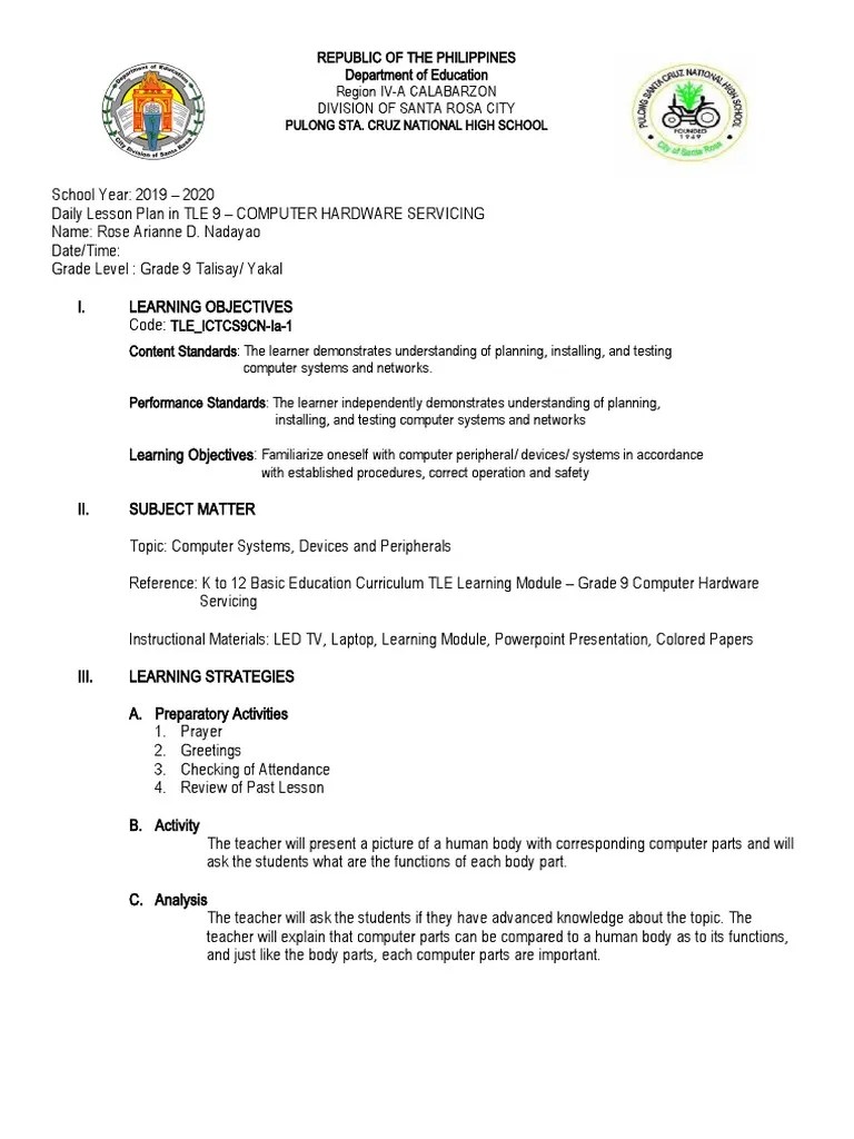 Lesson Plan System Unit | PDF | Input/Output | Computer Data Storage