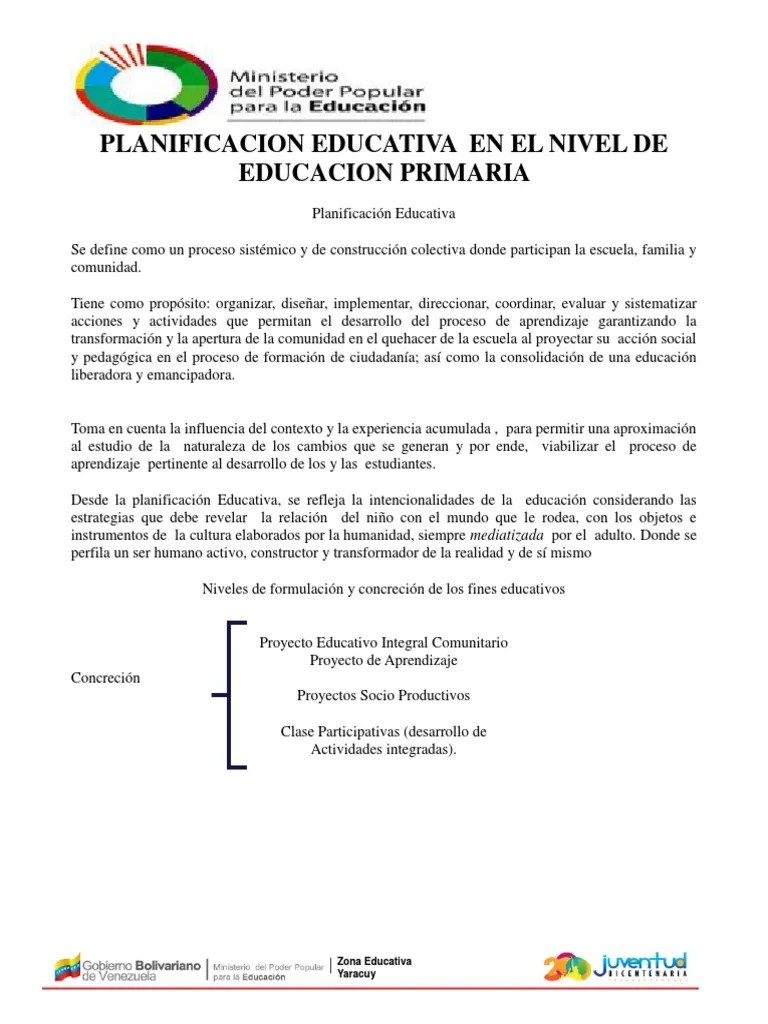 Planificacion Educativa | Unduh Gratis PDF | Planificación Estratégica ...