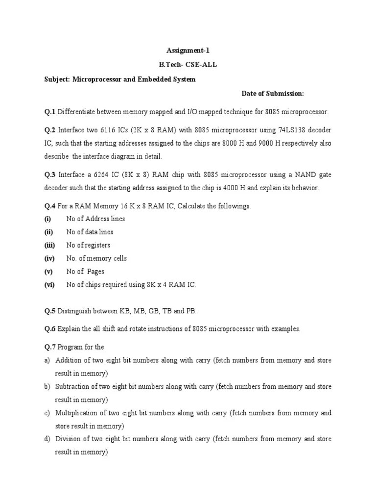 Assignment 1 | PDF | Computer Memory | Random Access Memory