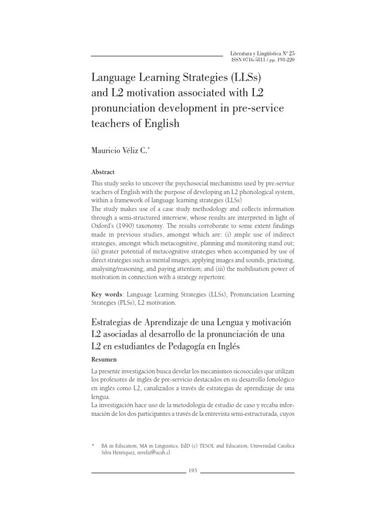 Language Learning Strategies And L2 Motivation Associated With L2 ...