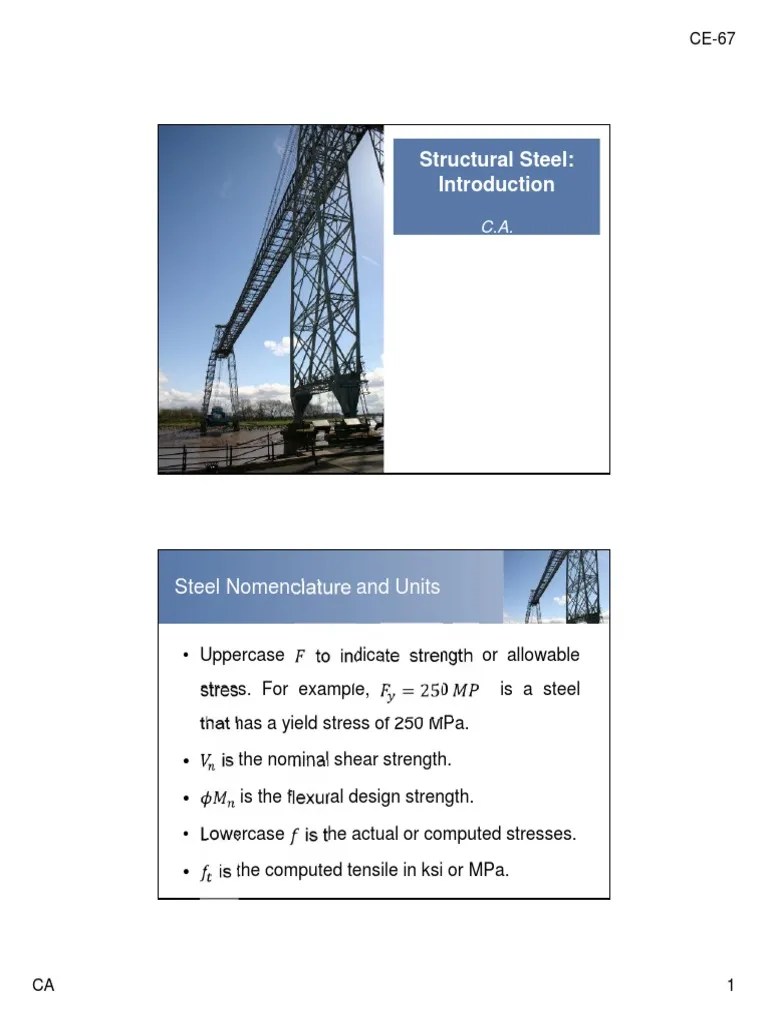 Structural Steel:: Steel Nomenclature And Units | PDF | Strength Of ...