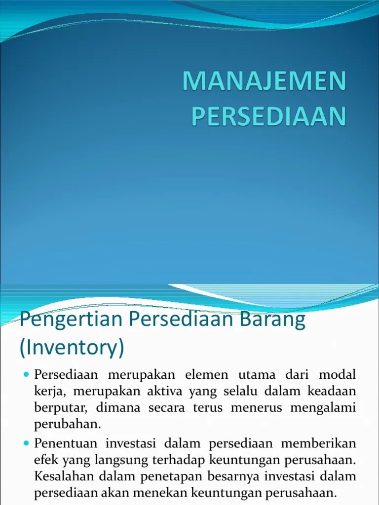 Manajemen Persediaan
