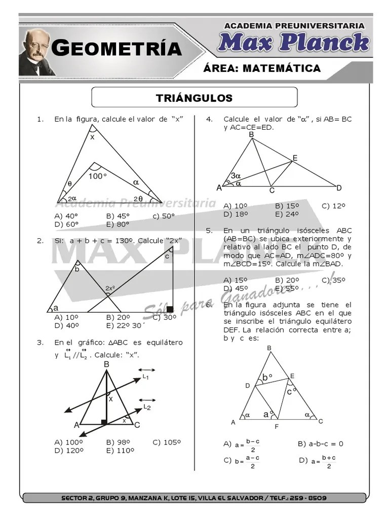 TRIÁNGULOS.pdf | PDF | Geometría Convexa | Triángulo