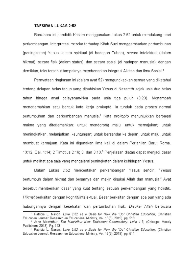 Eksegese Lukas 2 52 | PDF