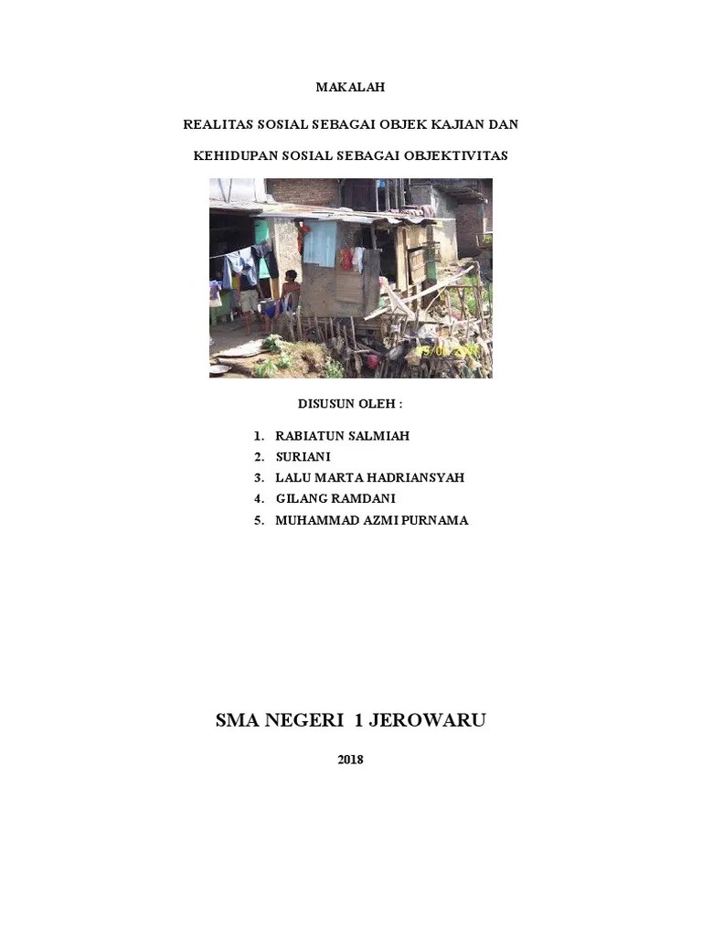 Realitas Sosial Sebagai Objek Kajian – Goreng