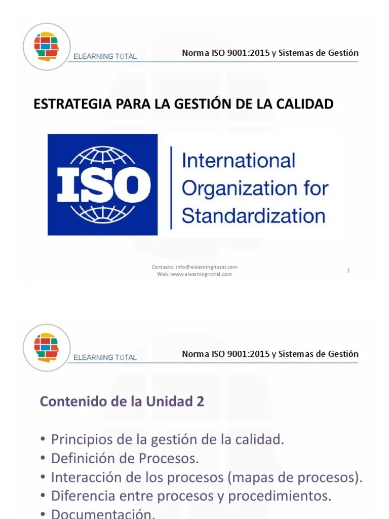 Curso ISO 9001 - 2015 V2 | PDF | Calidad (comercial) | Gestión De La ...
