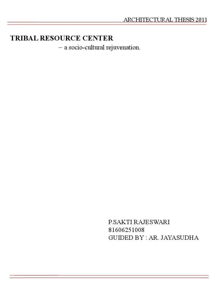 Tribal Resource Center: A Socio-Cultural Rejuvenation | PDF | Tribe | Kerala