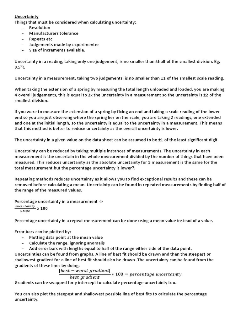 Uncertainty PDF | PDF | Uncertainty | Significant Figures