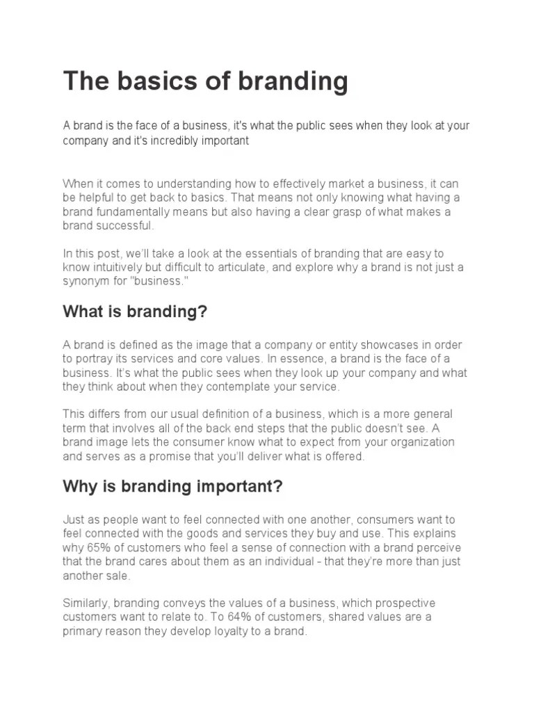 Basics Of Branding 2 | PDF | Logos | Brand