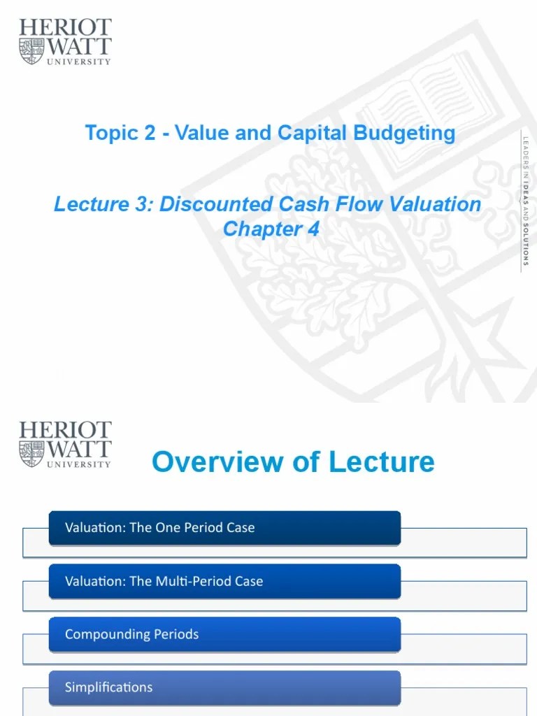 Topic 2 Lecture 3 Discounted Cash Flow Valuation | PDF | Present Value ...