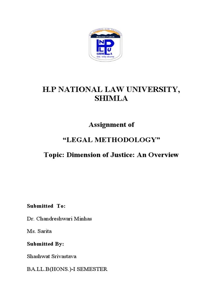 H.P National Law University, Shimla: Assignment Of 