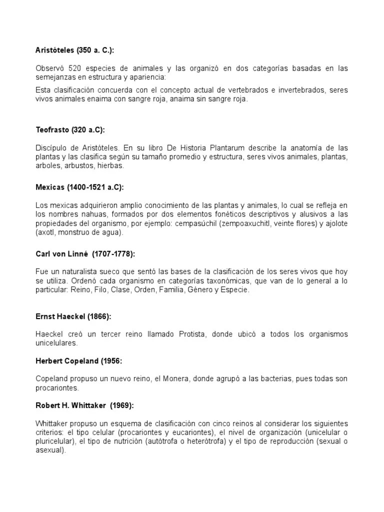 Clasificacion De Los Seres Vivos | PDF | Procariota | Taxa