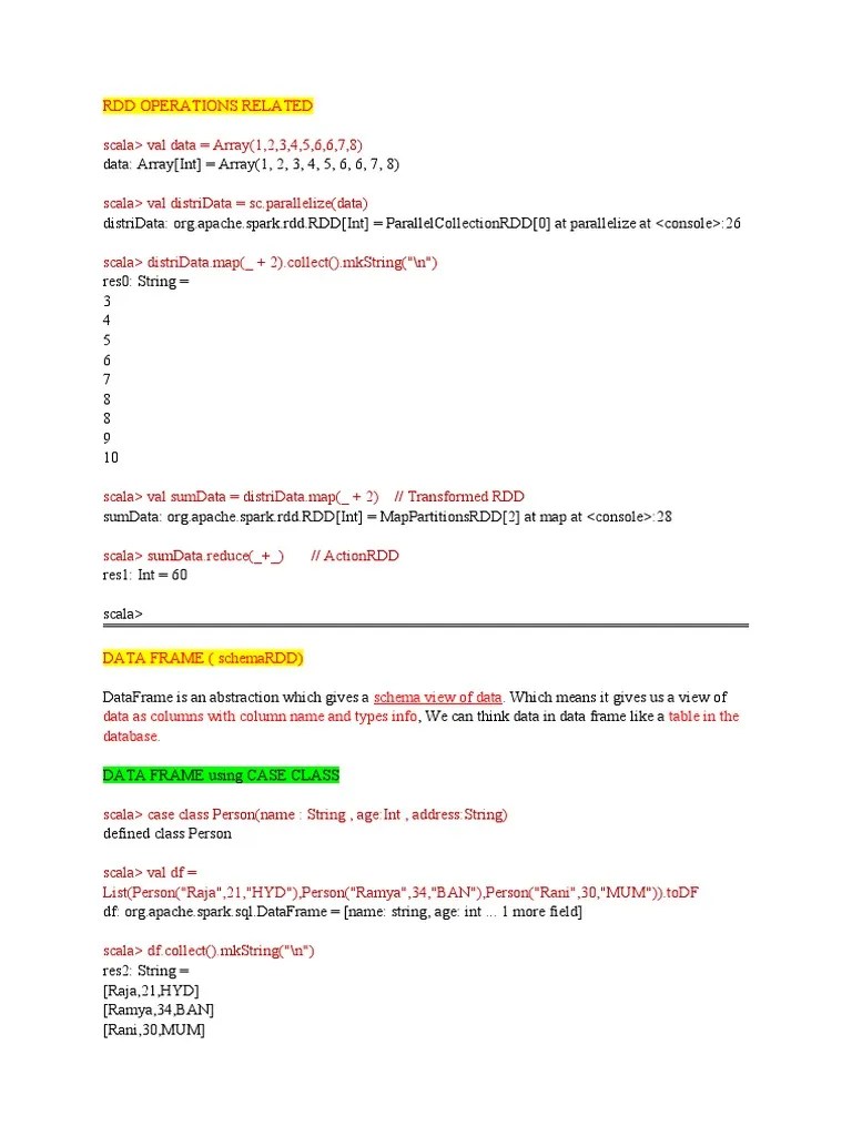 DATAFRAME Vs DATASETS | PDF | Apache Spark | Variable (Computer Science)