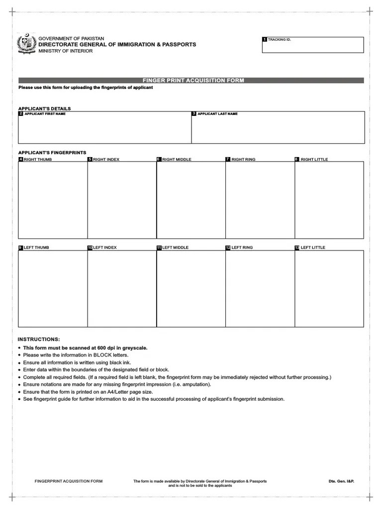 Fingerprints Form PDF | PDF