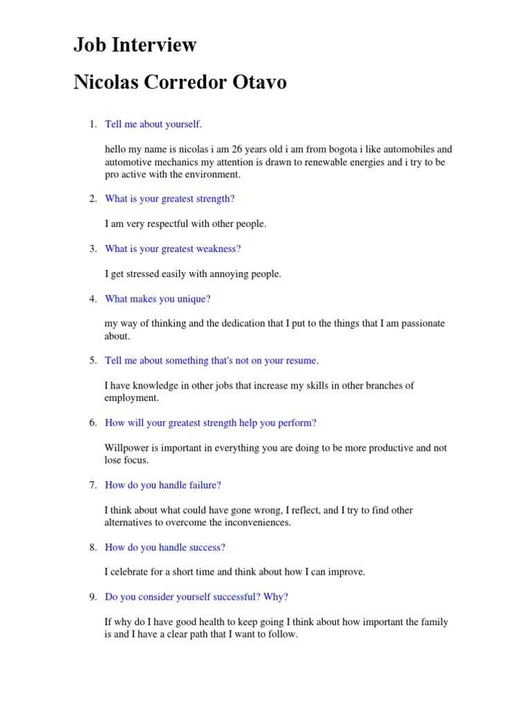 Job Interview PDF | Download Free PDF | Job Interview | Psychological ...