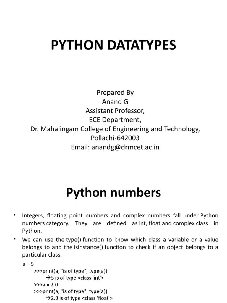 Python Datatypes | PDF | Data Type | Integer (Computer Science)