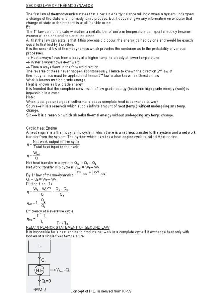Law Of Thermodynamics | PDF | Second Law Of Thermodynamics | Heat
