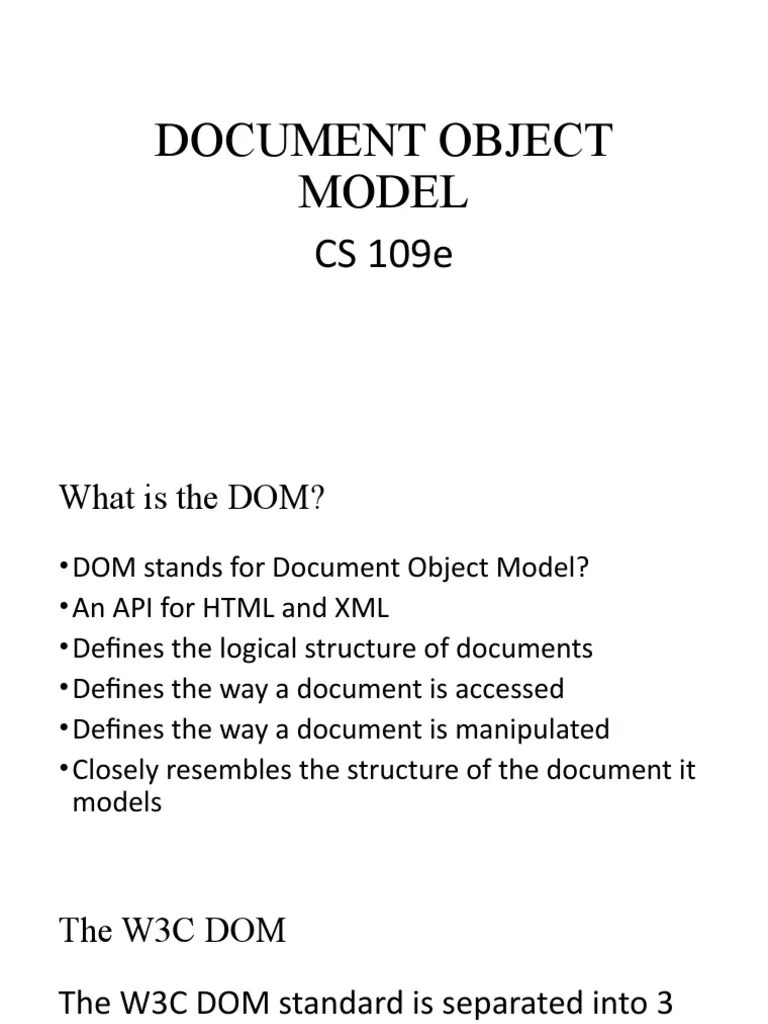 Document Object Model | PDF | Document Object Model | Html