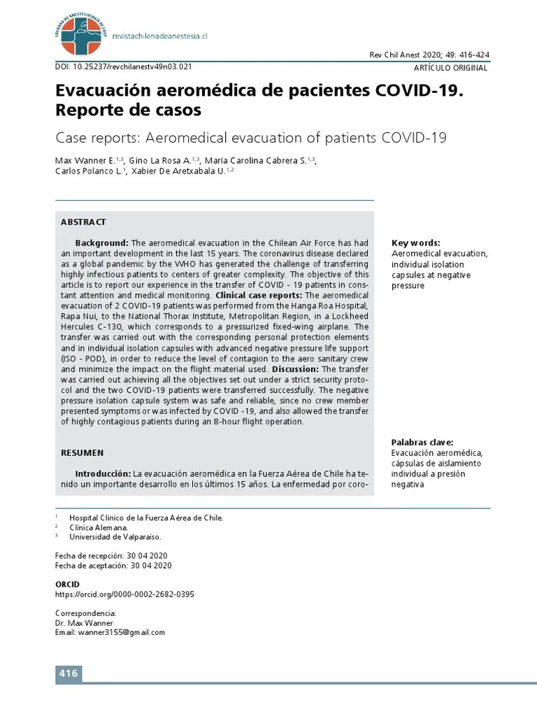 Evacuacion De Pacientes Articulo | PDF | World Health Organization | Infection