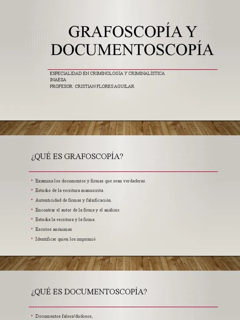 Análisis De La Grafoscopía Y Documentoscopía: Estudio De La ...
