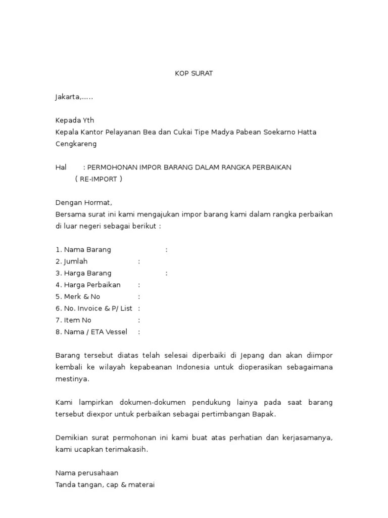 Anda harus mencantumkan secara jelas mengenai pernyataan. Contoh Surat an Barang Perbaikan