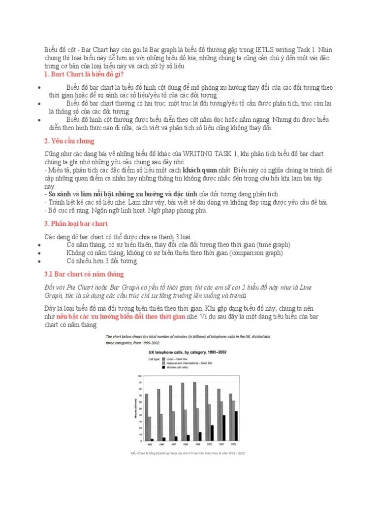 Task 1 HD A đến Z Cách Viết Biểu đồ Cột - Bar Chart IELTS WRITING TASK 1 | PDF