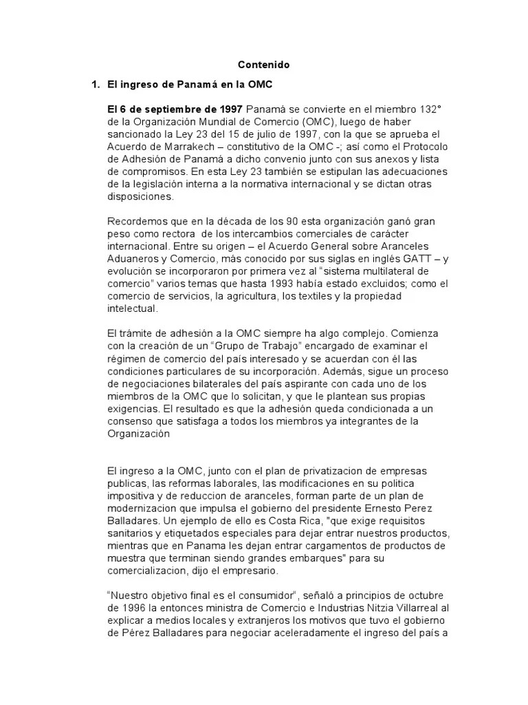 Modulo 3 - Panama En El Comercio Internacional | PDF | Organización De ...