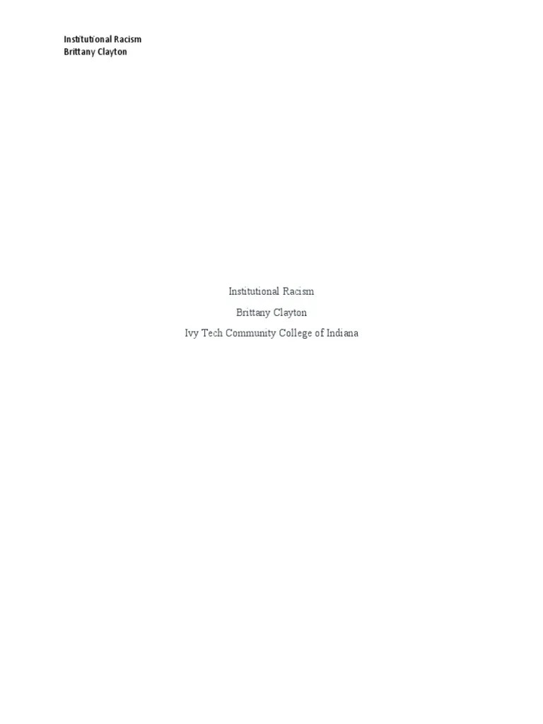 Institutional Racism | Download Free PDF | Racism | Discrimination & Race Relations