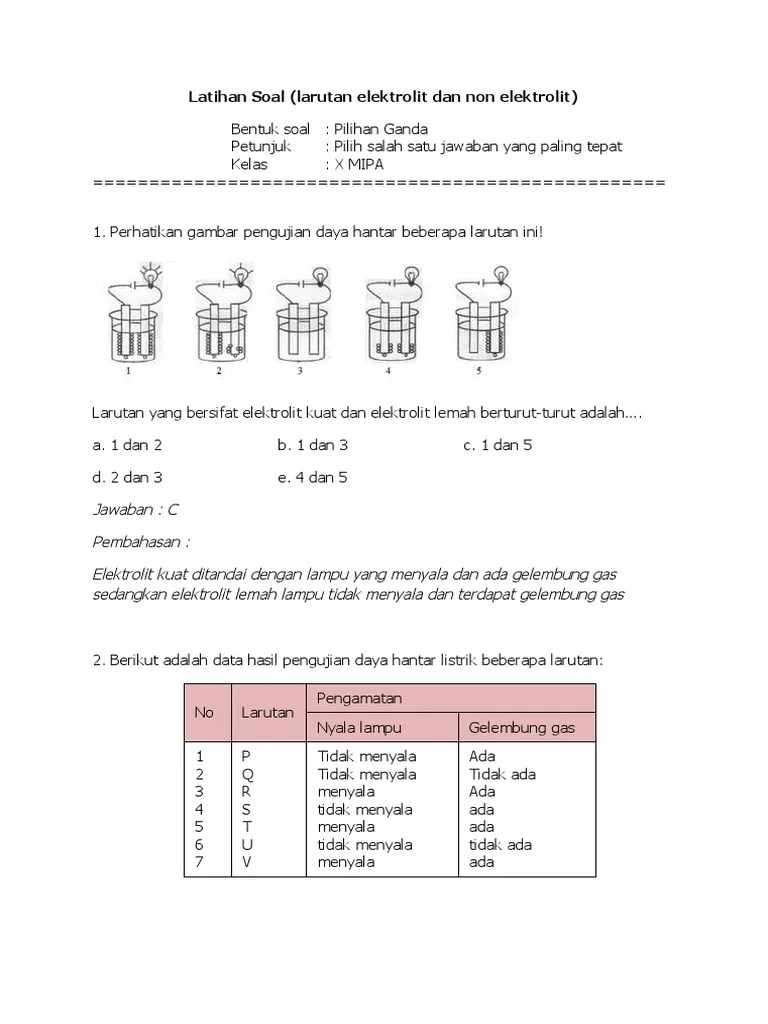 Contoh soal matriks pilihan ganda beserta jawabannya. Blogsot Soal Pilihan Ganda Beserta Jawabannya Tentang Larutan Elektrolit Berkas Download