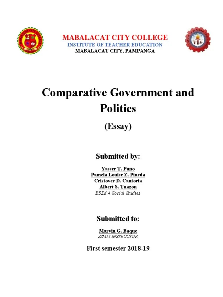 Comparative Government And Politics: (Essay) | PDF | Voting | Democracy