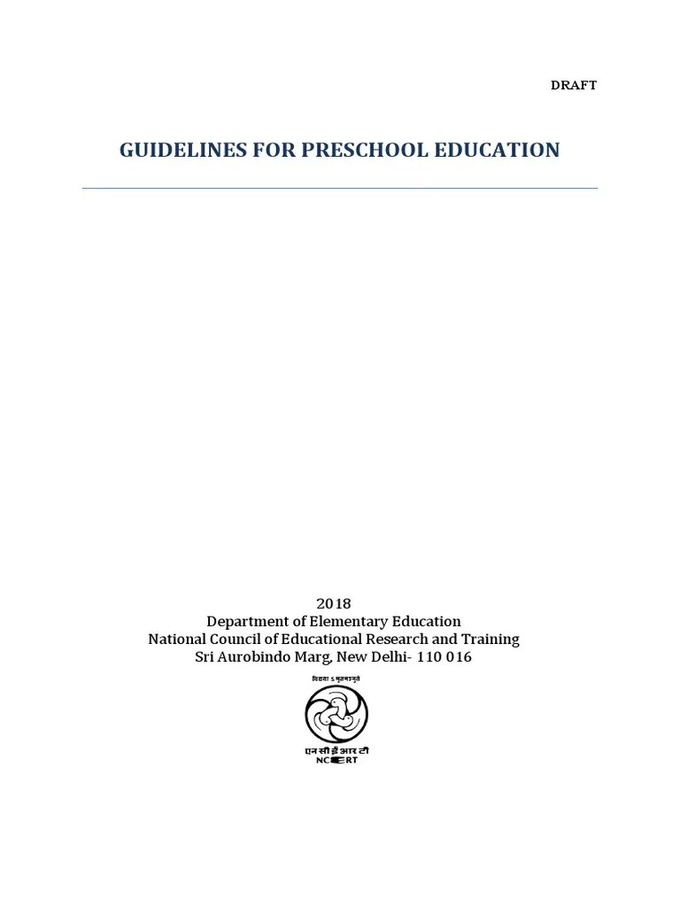 NCERT-Preschool Guideline 11 4 2018 | PDF | Preschool | Teachers