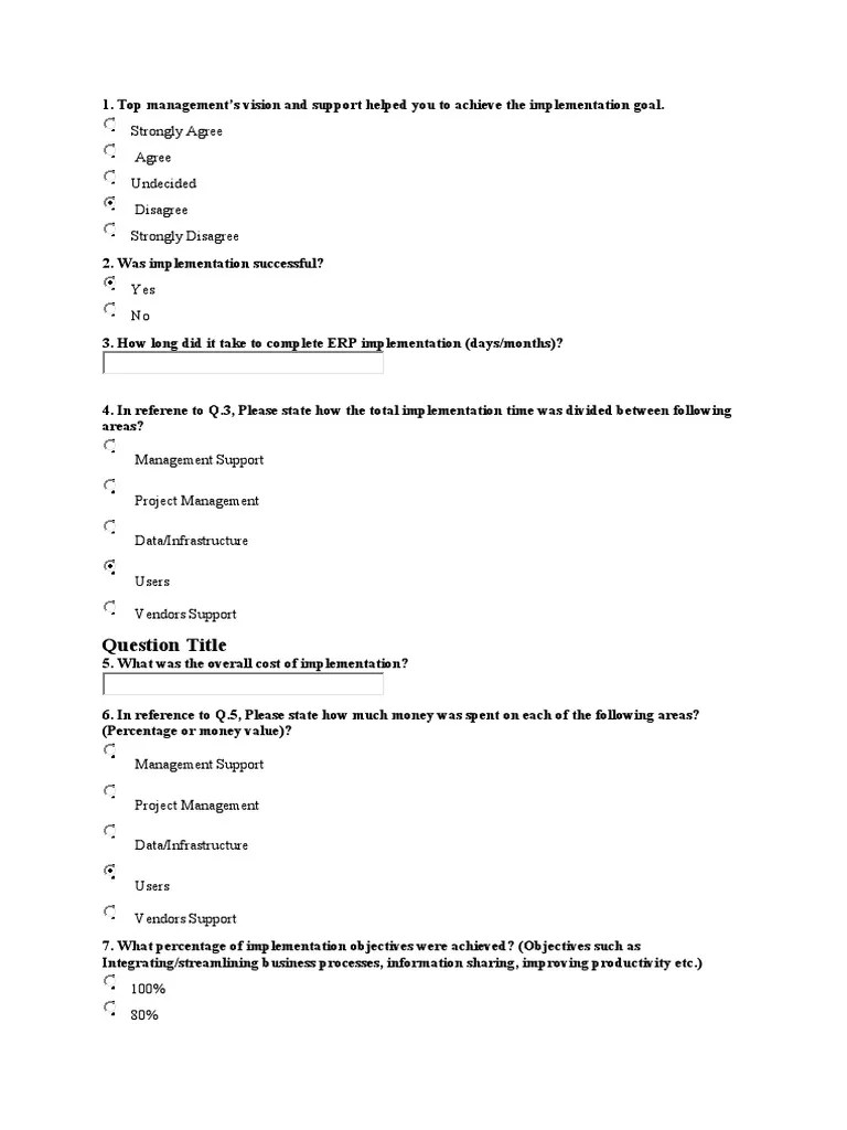 Question Title: Strongly Agree Agree Undecided Disagree Strongly Disagree | Download Free PDF ...