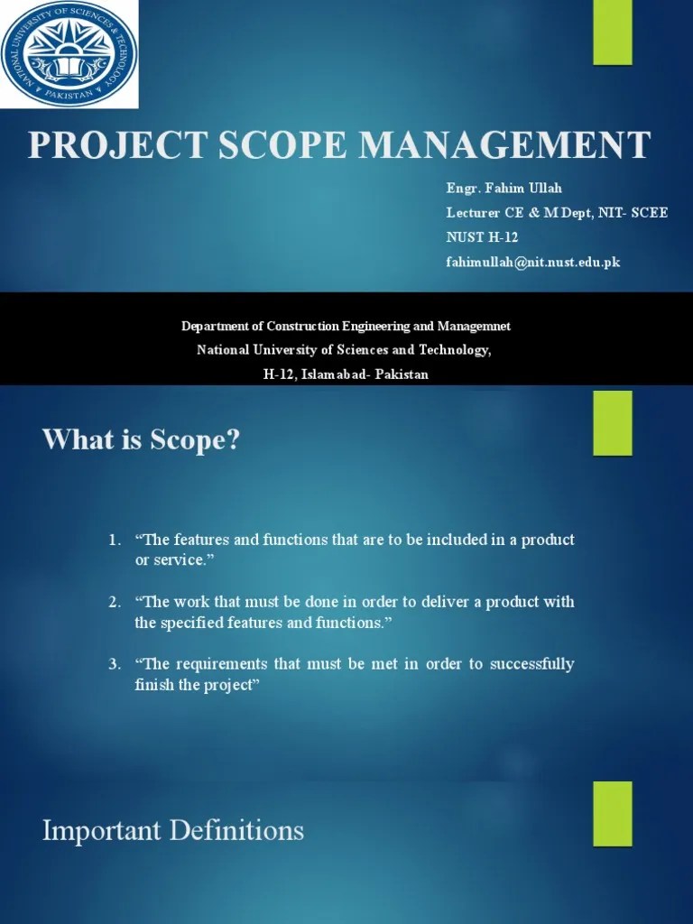 Project Scope Management | PDF | Systems Engineering | Systems Science