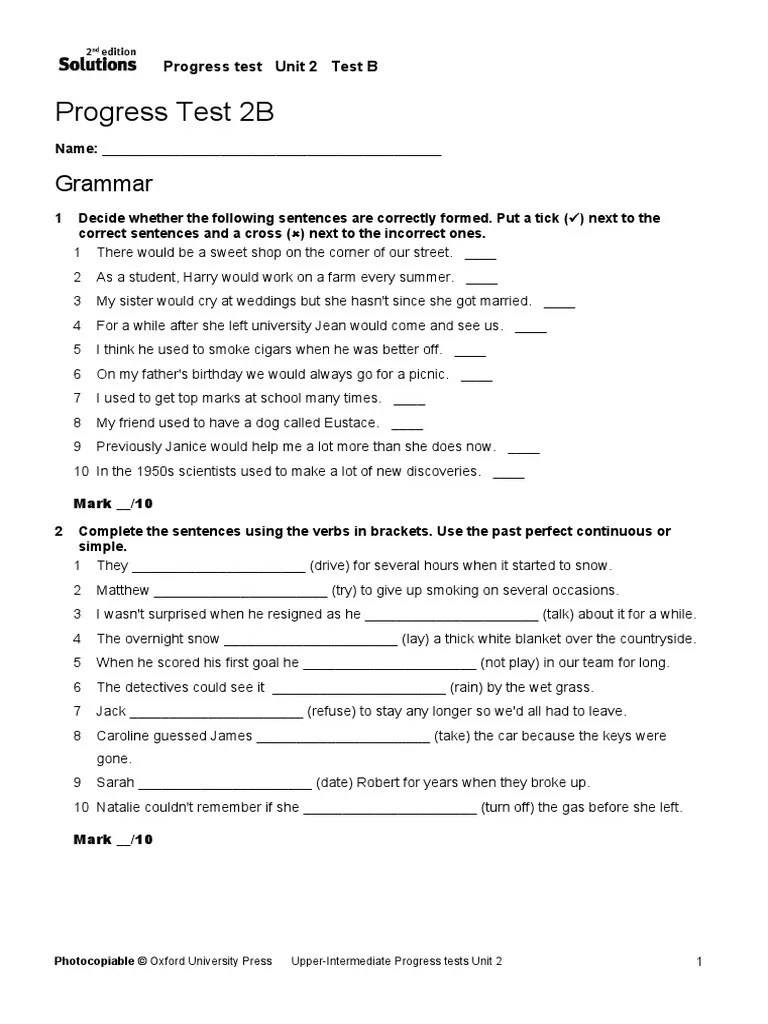 Upp-Int Progress Test Unit 02 B | PDF | Mortgage Loan | Money