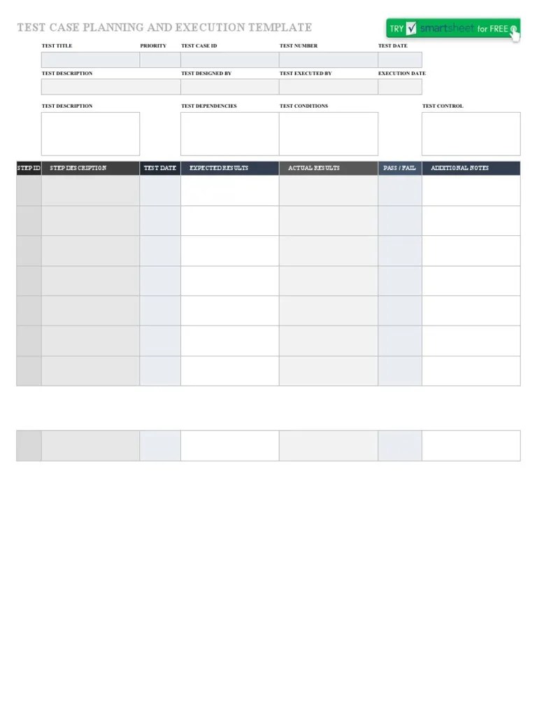 IC Test Case Planning And Execution Template 10549 | PDF