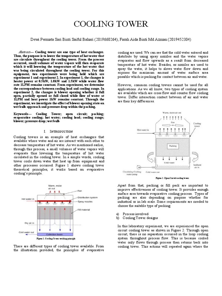 Cooling - Tower - 20200601 (1) | PDF | Evaporation | Water