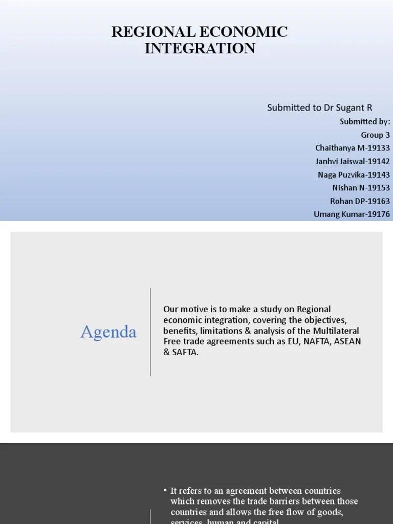 Regional Economic Integration | PDF | World Economy | Trade